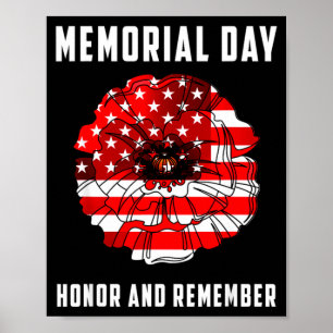 Veterans day red poppy flower usa memorial day 2 poster