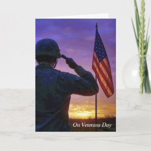 Veterans Day Saluting American Soldier  Card