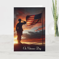 Veterans Day Saluting American Soldier 