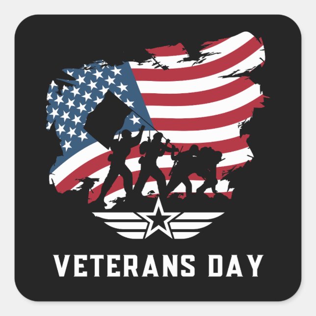 Veterans Day Square Sticker (Front)