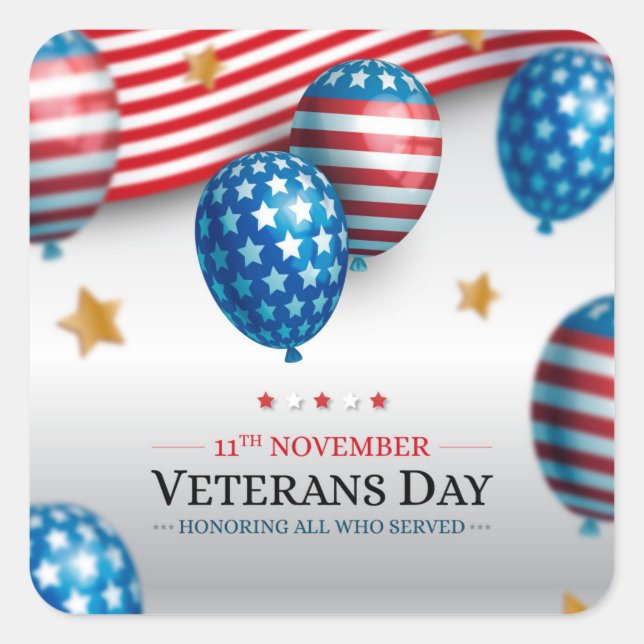 Veterans Day  Square Sticker (Front)