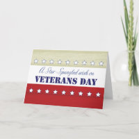 Veterans Day, Star Spangled Wish, Red, White, Blue