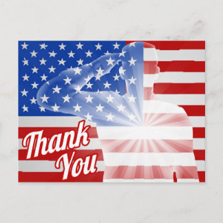 Veterans Day Thank You American Flag Postcard