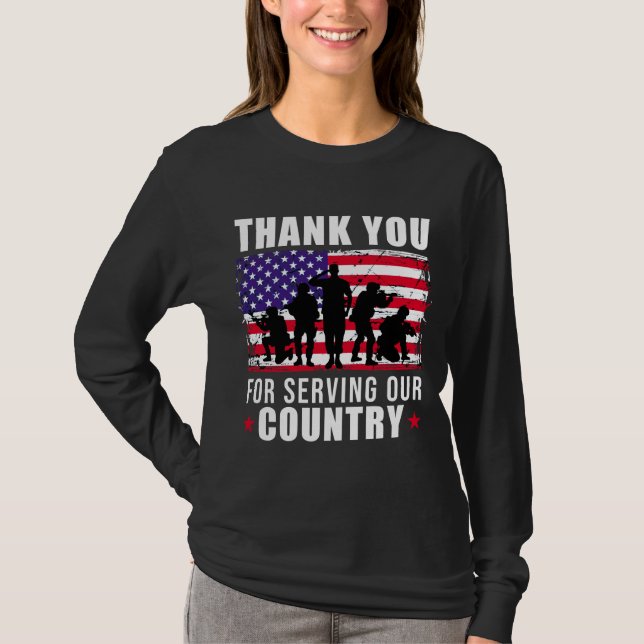 Veterans Day Thank You for Service Army Veteran T-Shirt (Front)