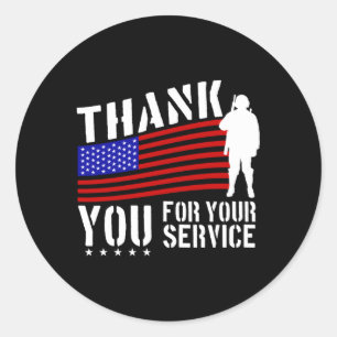 Veterans Day Thank You For Your Service Classic Round Sticker