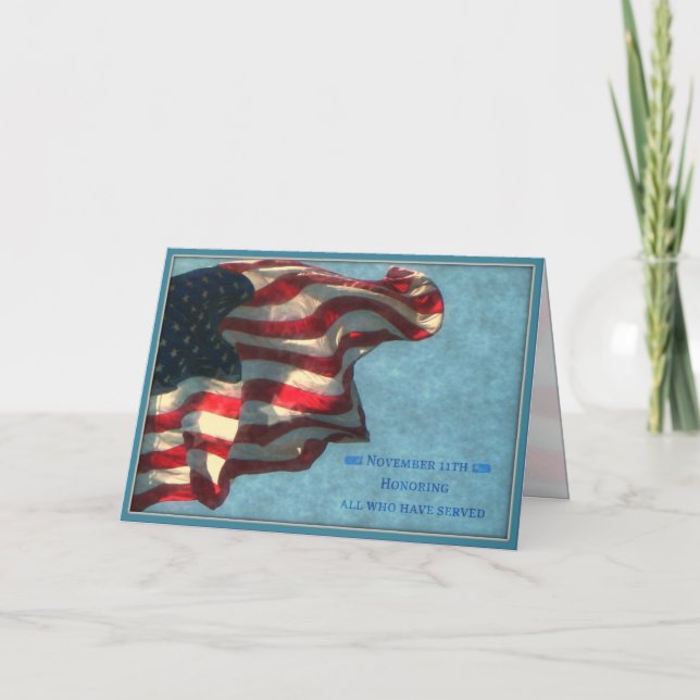 Veterans Day, Thank You - Military Greeting Card (Front)