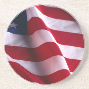 Veteran's Day Thank You, Patriotic American Flag Coaster