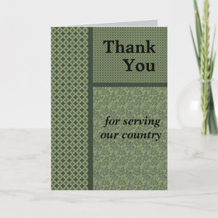 Veterans Day Thank You To Military Vets Card