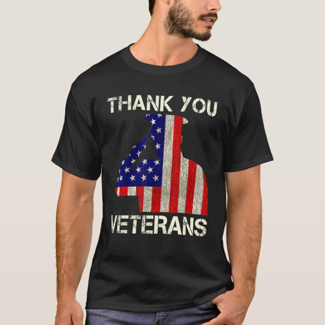 Veterans Day Thank You Veterans Patriotic Memorial T-Shirt (Front)