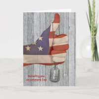 Veterans Day-thumbs up flag hand with tags