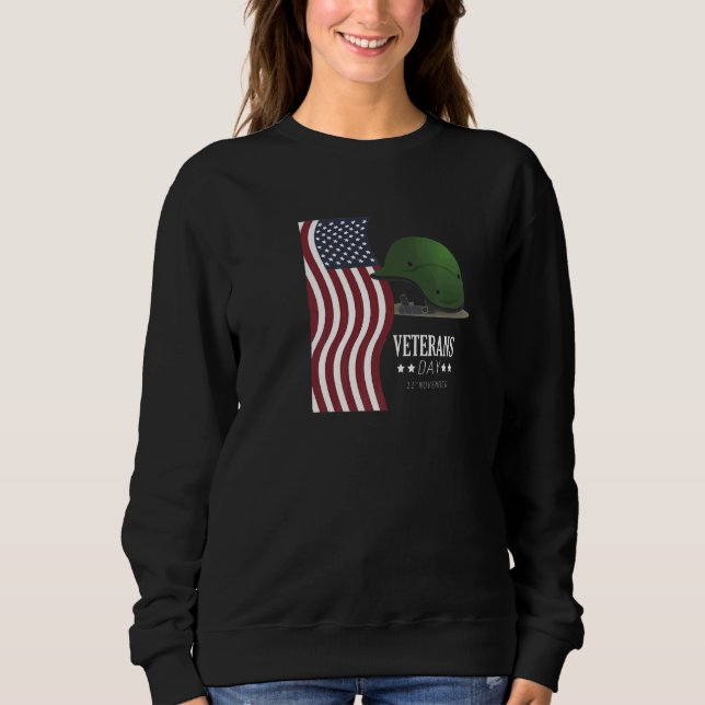 VETERAN'S Day US American Helmet America Service H Sweatshirt (Front)