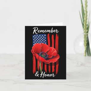 Veterans Day USA Memorial Day- Red Poppy Flower Card