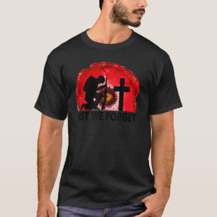 Veterans Day USA Memorial Lest We Forget Red Poppy T-Shirt