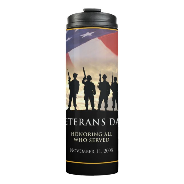 Veteran's Day USA Thermal Tumbler (Front)