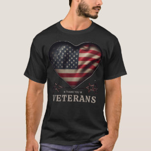 Veterans Day with American flag for Men Dad T-Shirt