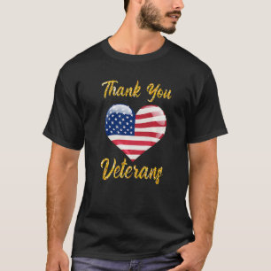 Veterans Day with American flag for Men Dad Women T-Shirt