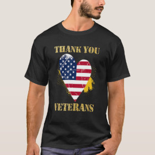 Veterans Day with American flag for Men Dad Women T-Shirt