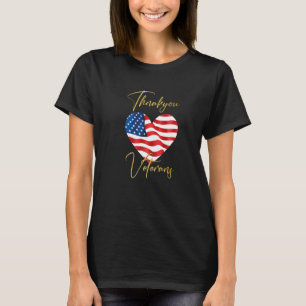 Veterans Day with American flag for Men Dad Women  T-Shirt