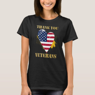 Veterans Day with American flag for Men Dad Women  T-Shirt