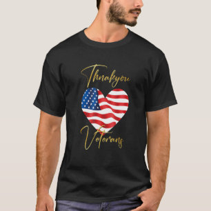 Veterans Day with American flag for Men Dad Women T-Shirt