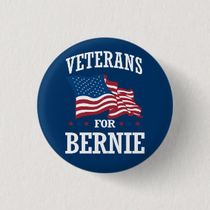 VETERANS FOR BERNIE SANDERS 3 CM ROUND BADGE