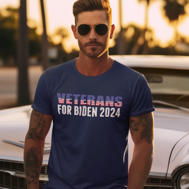Veterans for Biden 2024 Election Blue T-Shirt (Creator Uploaded)