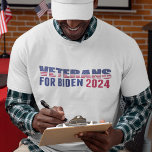 Veterans for Biden 2024 Election T-Shirt<br><div class="desc">If you are a veteran who is sick of Trump's politics,  show your support for Joe Biden for president in 2024 with this cool democratic party t-shirt. Veterans for Biden,  vote democrat in the next presidential election!</div>