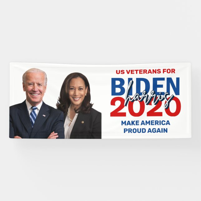 Veterans for Biden Harris 2020 Election Banner (Horizontal)