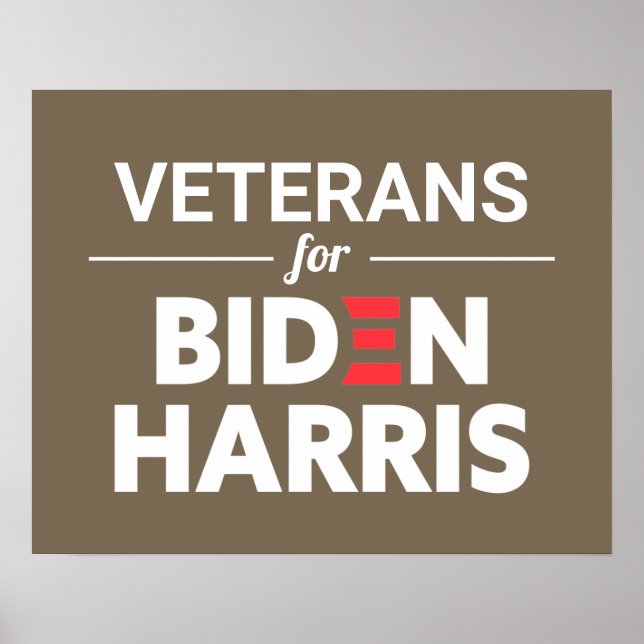Veterans for Biden Harris Custom Text Brown Tan Poster (Front)