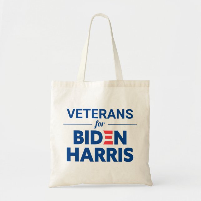 Veterans for Biden Harris Custom Text Tote Bag (Front)