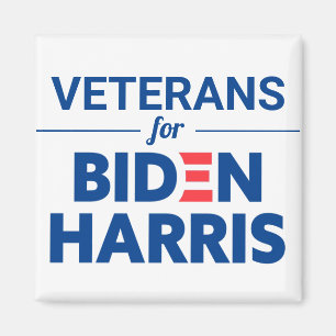 Veterans for Biden Harris Custom Text White Magnet