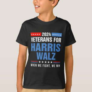 Veterans For Harris W 2024 Presidential Campaign T-Shirt