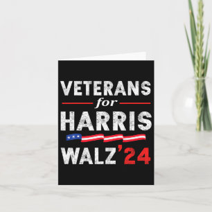 Veterans For Harris Waltz 2024 Election Vote Blue Card
