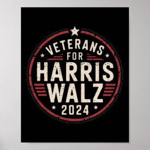 Veterans For Harris Waltz Wheimer 2024 American Fl Poster