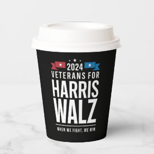 Veterans For Harris Walz 2024 Presidential Paper Cups