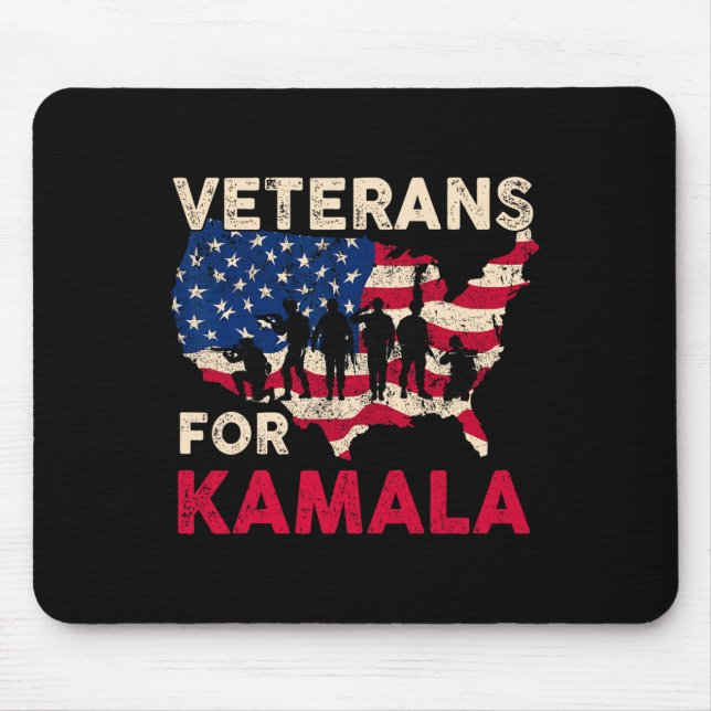 Veterans For Kamala American Flag Army Support Kam Mouse Pad (Front)