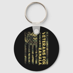 Veterans For Kamala Camouflage American Flag Harri Key Ring