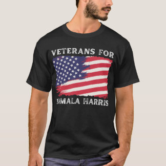Veterans for Kamala Harris 2024 Election Usa Flag  T-Shirt
