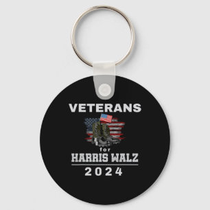 Veterans For Kamala Wheimer Us Flag 2024 Campaign Key Ring