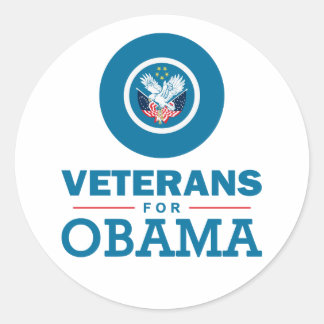 Veterans for Obama Classic Round Sticker