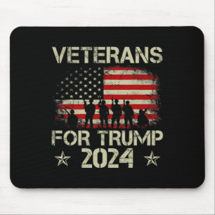 Veterans For Trump 2024 American Flag 4th Of July Mouse Pad