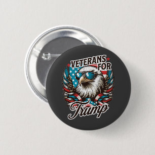 Veterans for Trump 6 Cm Round Badge