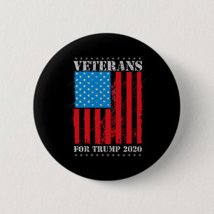 Veterans For Trump Military Republican Supporters  6 Cm Round Badge