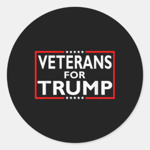 Veterans For Trump President Election 2024 Classic Round Sticker