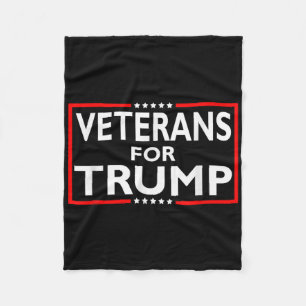 Veterans For Trump President Election 2024 Fleece Blanket