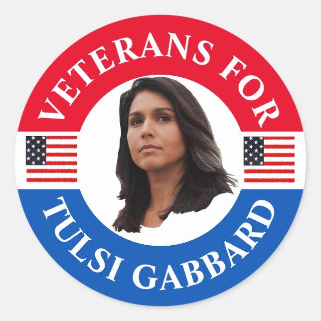 Veterans for Tulsi Gabbard Classic Round Sticker (Front)