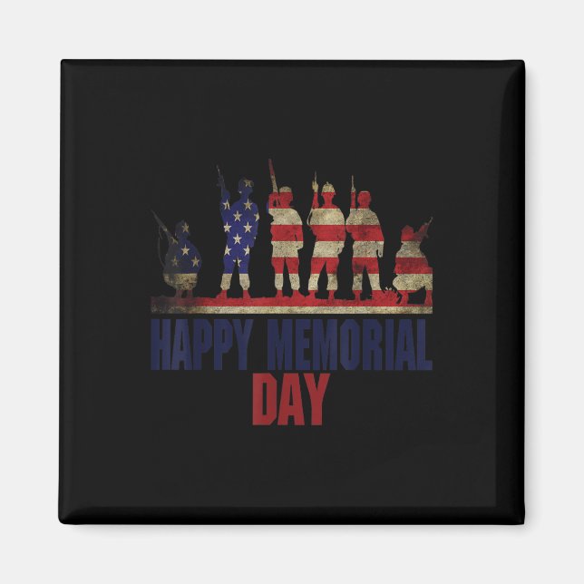 Veterans Happy Memorial Day Flag  Magnet (Front)