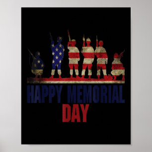 Veterans Happy Memorial Day Flag  Poster