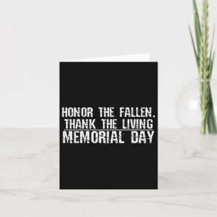 Veterans, Memorial Day - Honour The Fallen Thank Card