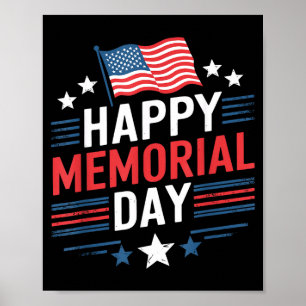 Veterans memorial day patriot flag happy memorial poster